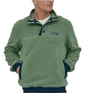 Patagonia Men's Shearling Button Pullover in Sedge Green Small S fleece blue